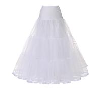 Enaguas Largo hasta el Tobillo para Mujer, Tallas Grandes, para Bodas, Fiestas de graduación, Bodas y Bodas - Blanco - Small/Medium