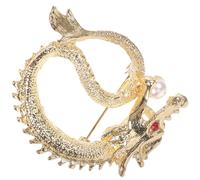 Enamel Vintage Dragon Brooch Pin Women Men Animal Pins Clip Lapel for Scarves Sweater Jackets Dress Clothing 4x3.5cm
