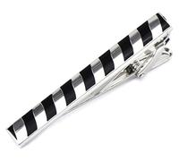 Enamel Wedding Accessories Clip Gift Black and White Striped Jewelry - Clip de corbata