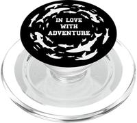 Enamorado de la aventura Shark Circle Ocean Wildlife Explorer PopSockets PopGrip para MagSafe