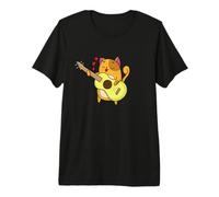 Enamorado Gato Toca Guitarra Camiseta Premium