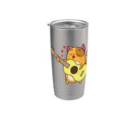 enamorado Gato toca Guitarra Vaso térmico de acero inoxidable de doble pared