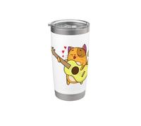 enamorado Gato toca Guitarra Vaso térmico de acero inoxidable de doble pared