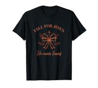 Enamorarse de Jesús Él nunca deja a Dios Fe Jesús Camiseta