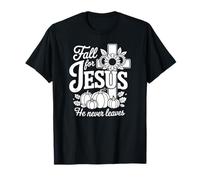 Enamorarse de Jesús Él Nunca Deja Cristiana Fe Cruz Calab Camiseta