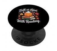 Enamórate de la Lectura de otoño Calabaza Taza de los Amantes de los Libros PopSockets PopGrip Adhesivo