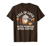 Enamórate de Pumpkin Spice Coffee Autumn Latte Camiseta