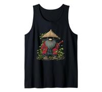 Enano de jardín Ninja con Espada y Sombrero de Paja Camiseta sin Mangas