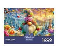 Enanos Adornados con Flores en un Maravilloso Mundo de Invierno Puzzle De 1000 Piezas Estilo Navideño Ocio Familiar para Adultos Y Niños 70x50cm/1000pcs