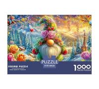 Enanos Adornados con Flores en un Maravilloso Mundo de Invierno Puzzle De 1000 Piezas Estilo Navideño, Excelente Juego para Adultos Y Niños 38x26cm/1000pcs