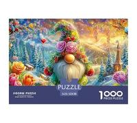 Enanos Adornados con Flores en un Maravilloso Mundo de Invierno Puzzle De 1000 Piezas Estilo Navideño, Excelente Juego para Adultos Y Niños 52x38cm/1000pcs