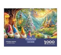Enanos bajo un árbol en una Escena de Bosque mágico Puzzle De 1000 Piezas Estilo Navideño Desafiante Y Educativo para Todas Las Edades 52x38cm/1000pcs