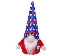 Enanos Patrióticos Decoración,Hecho a Mano Azul Rojo - Duendes Decorativos - Decoración De Patriótica Para Casa Mesa Día De Presidentes Veteranos Americanos