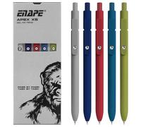 ENAPE® 5 bolígrafos de gel Apex x5 de 0,5 mm, tinta negra japonesa, punta fina, lápices de escritura lisos, serie de alta gama para diario, notas, oficina o escuela (5)