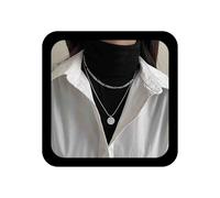 Enautoabs Collar bohemio en capas de monedas con colgante de círculo dorado, collar de cadena de monedas pequeñas, collar de disco vintage, collares de joyería para mujer, Zinc