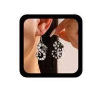 Enautoabs Pendientes colgantes de serpiente de acrílico punk, color blanco y negro, aretes de gota de serpiente gótica, aretes largos vintage exagerados góticos, joyería para mujer