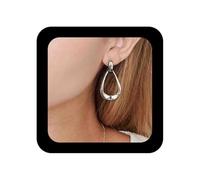 Enautoabs Pendientes colgantes minimalistas chapados en oro con forma de lágrima geométrica, aretes grandes y abiertos geométricos para mujer, Zinc