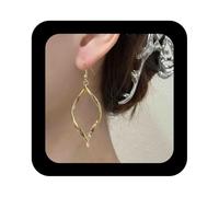 Enautoabs Pendientes colgantes minimalistas geométricos huecos, aretes de alambre de espiral lineal, aretes de metal trenzado, joyería para mujer, Zinc