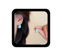 Enautoabs Pendientes de aro acrílicos bohemios verdes gruesos ovalados de resina colgantes vintage en forma de C, aretes abiertos para mujer, Zinc