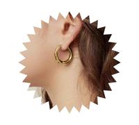 Enautoabs Pendientes de aro de oro pequeños, aretes de aro gruesos de metal, aretes de aro minimalistas, aretes de aro redondos martillados, joyería para mujer, Zinc