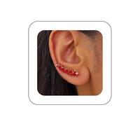 Enautoabs Pendientes trepadores de perlas vintage con perlas doradas, aretes trepadores de perlas de racimo, aretes trepadores de perlas de imitación, aretes de tuerca de vid para mujer, Zinc