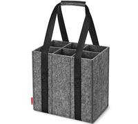 Enbagold Bolsa para botellas de 6/9 compartimentos de 1,5 litros, plegable, bolsa de fieltro para hombre con separadores, para botellas de agua, botella de vino, cerveza y champán, color negro, gris