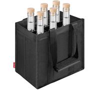 Enbagold Bolsa para Botellas de 6 Compartimentos de 1,5 litros, Plegable, de Nailon, con separadores, para Botellas de Agua, Botella de Vino, Cerveza y champán, Negro