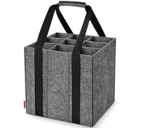 Enbagold Bolsa para Botellas de Fieltro de 9 Compartimentos de 1,5 litros, Plegable, Bolsa para Hombre con separadores, para Botellas de Agua, Botella de Vino, Cerveza y champán, Gris