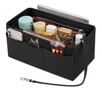 Enbagold Organizador de bolsos de fieltro para mujer, organizador de bolsos con varios bolsillos, bolsillo interior para bolsos, negro, XL