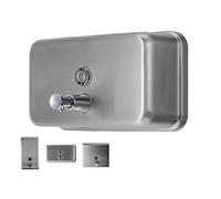 EnBath Dispensador de jabón comercial de montaje en pared, dispensador de jabón horizontal de acero inoxidable montado en la pared para baño, nuevo diseño superior con bomba antifugas y forro a prueba