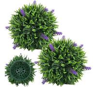 Enbebamd Bola topiaria de 2 Piezas Bolas de boj de Lavanda de 12 Pulgadas de 12 Pulgadas Vigorbentes y Vibrantes de bajo Mantenimiento plástico Decorativo Faux Faux Ball Ball
