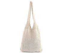 ENBEI Bolsos de hombro de las mujeres Bolsos de ganchillo de mano Bolso de compras de hombro grande Bolso de mano Bolso de mano Estética lindo Bolsas de mano, Blanco
