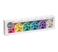 Encajables silicona 6 figuras + 6 casas colores pastel - Dëna