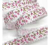 Encaje Cinta con estampado de flores en relieve for manualidades hechas a mano, álbumes de recortes, Pascua, bodas, fiestas, regalos, embalaje floral(Color-03)