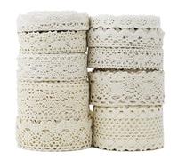 Encaje Cinta de encaje algodón Beige DIY hecho a mano fiesta boda artesanía regalo embalaje Patchwork ganchillo (5 metros/lote)(10 lace mix)