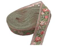 Encaje Cintas de bordar de 2 yardas, adornos de encaje floral, costura for zapatos, bolsos, tocados y manualidades.(Color-02)