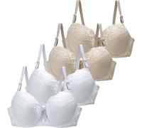 Encaje de sujetador para mujer, cómodo y ligero, para libertad sin costuras y doble correas de encaje con marco suave en la piel Bliss y bienestar para carreras intensivas anticaídas, gris, 90D