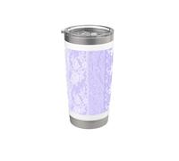 Encaje Floral Lila con Rosas Bonitas y Flores Vaso térmico de acero inoxidable de doble pared