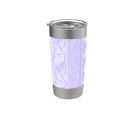 Encaje Floral Lila con Rosas Bonitas y Flores Vaso térmico de acero inoxidable de doble pared