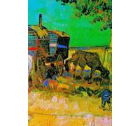 Encampment of Gypsies with Caravans - Vincent van Gogh - Hardcover Notebook: 120 Lined Pages 6" x 9" Journal Diary Notepad