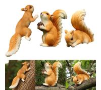 Encantador adorno de resina de ardilla que mejora tu exterior para decoración de jardín y patio (#2)