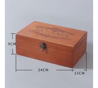 Encantador baúl de almacenamiento de madera retro con cerradura para asegurar joyas y artículos personales (L)