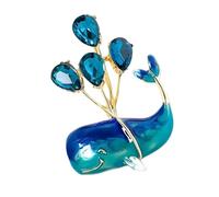 Encantador broche en forma de ballena con detalle de globo flotante, diamantes de imitación brillantes, accesorio unisex para fiesta, regalo para estudiantes, pin de diamantes de imitación, One Size