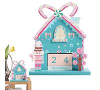 Encantador calendario de bloques de casa | Calendario de madera en forma de casa - Elegante calendario de escritorio en bloque, bloques de visualización de mes y semana, bloques de visualización de