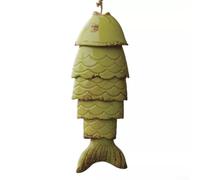 Encantador carillón de viento de pez koi armoniza tu espacio con tonos relajantes (verde hierba)