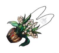 Encantador colgante de flores de acrílico con cadena de metal para ideas originales de decoración del hogar (A)