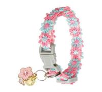 Encantador Collar de Gatito - Correa Ajustable Suave y Linda con Bordado Encaje y Cascabel - Collar De Encaje para Gato,para Casa, Patio Y El Jardín, Uso Diario Interior Exterior Viajes Y Verano