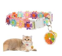 Encantador Collar de Gatito | Suave y Linda Gargantilla Ajustable de Encaje con Flor y Cascabel,Collar de Verano para Gatos,para Uso Diario en Casa y Exterior Jardín Patio Verano Cachorro
