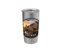 Encantador Colmar Arquitectura Histórica Arte Vaso térmico de acero inoxidable de doble pared