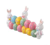 Encantador conejo de Pascua con huevos, divertido centro de mesa para el hogar y celebraciones de fiesta